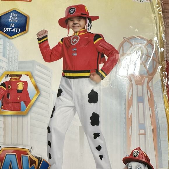 Paw Patrol The Movie Toddler Marshall Firefighter Halloween Costume M 3T-4T - Picture 3 of 4